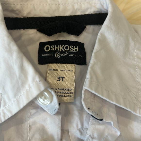 OshKosh B’Gosh Toddler White Button-Down Long-Sleeve Collar Shirt in 3T - Picture 3 of 5